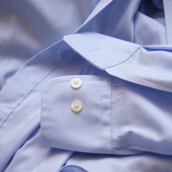 Lauren Ralph Lauren Black Label Men's Dress Shirt XL Blue Button Down Reg. Fit - Picture 5 of 7
